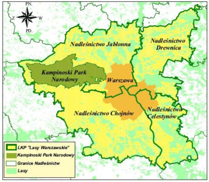 Zasięg&#x20;Leśnego&#x20;Kompleksu&#x20;Promocyjnego&#x20;&#x22;Lasy&#x20;Warszawskie&#x22;-&#x20;Plan&#x20;Urządzenia&#x20;Lasu